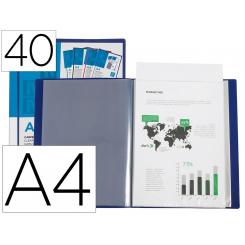 Carpeta LIDERPAPEL personaliza 40 fundas canguro polipropileno DIN A4 azul translucido portada y lomo