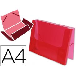 Carpeta LIDERPAPEL portadocumentos gomas 36930 polipropileno DIN A4 rojo translucido -lomo 25 mm