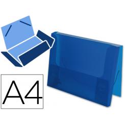 Carpeta LIDERPAPEL portadocumentos gomas 36932 polipropileno DIN A4 azul translucido -lomo 25 mm