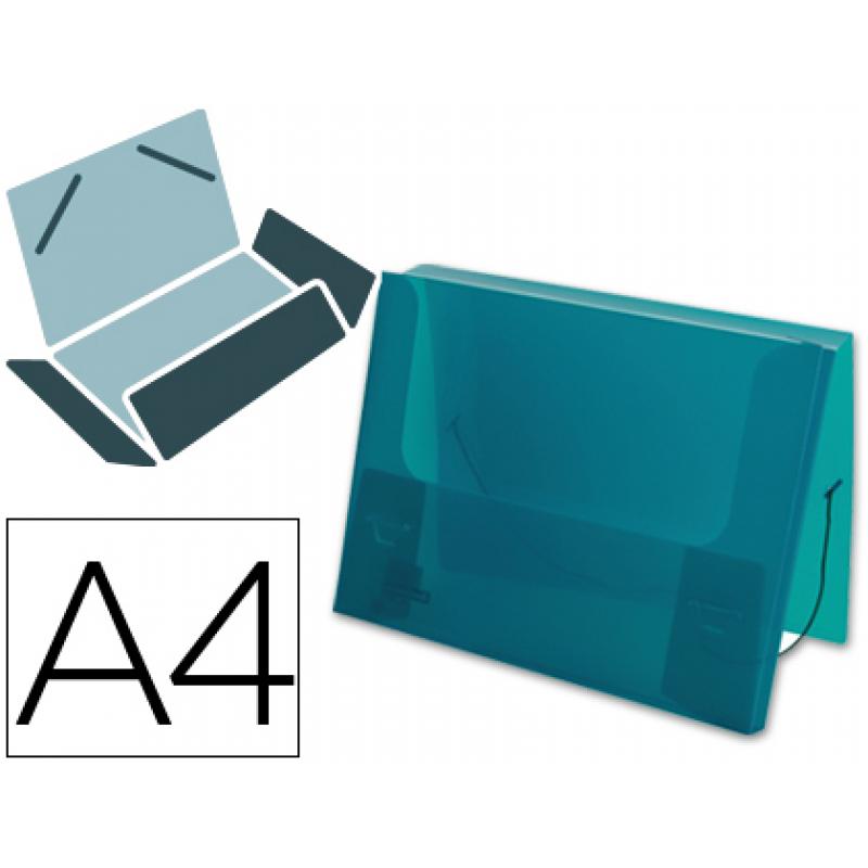 carpeta-liderpapel-portadocumentos-gomas-36933-polipropileno-din-a4-verde-translucido-lomo-25-mm