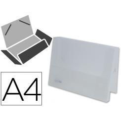 Carpeta LIDERPAPEL portadocumentos gomas 36934 polipropileno DIN A4 transparente translucido lomo 25 mm