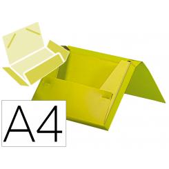 Carpeta LIDERPAPEL portadocumentos gomas polipropileno DIN A4 amarillo fluor opaco lomo 25 mm