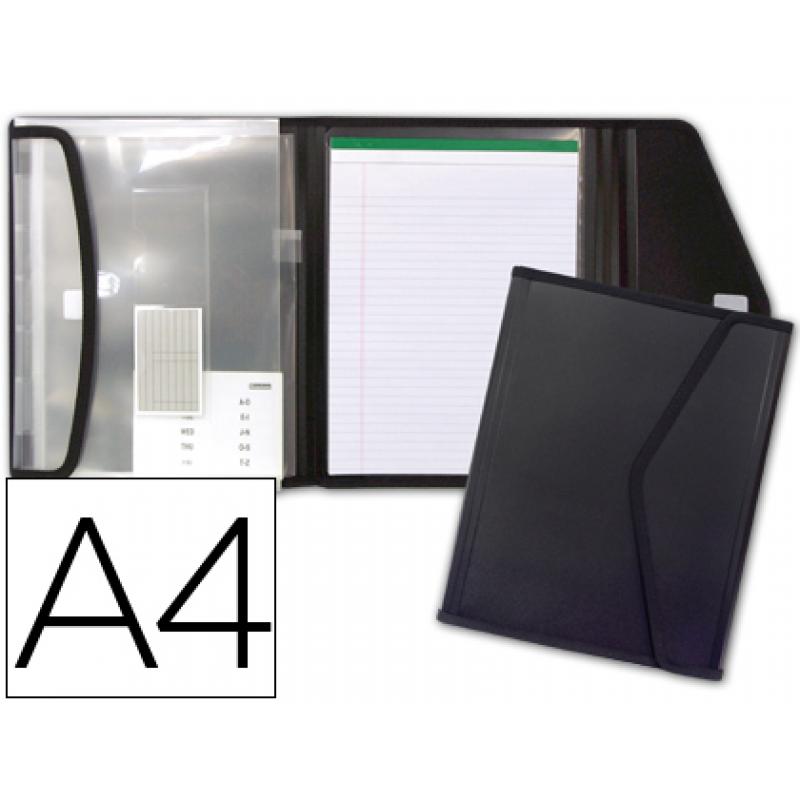 carpeta-liderpapel-portadocumentos-polipropileno-con-5-bolsas-y-bloc-de-notas-cierre-de-velcro-din-a4-negro