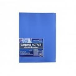 Carpeta Office Box de 40 Fundas A4 Azul SUPRA