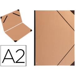 Carpeta Planos Clairefontaine DIN A2 con Gomas Kraft Marron Verjurado