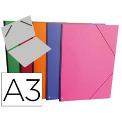 Carpeta Planos Clairefontaine DIN A3 con Gomas Carton Gofrado Colores Surtidos