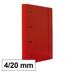 Carpeta Plus PP/C 4 anillas 20 mm con recambio Rojo