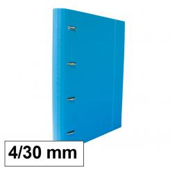 Carpeta Plus PP/C 4 anillas 30 mm con recambio Azul claro
