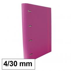 Carpeta Plus PP/C 4 anillas 30 mm con recambio  Rosa
