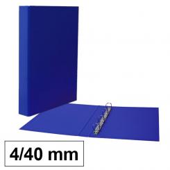 Carpeta Plus PP/C Folio  4 anillas 40 mm Azul