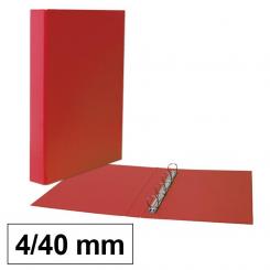 Carpeta Plus PP/C Folio  4 anillas 40 mm Rojo