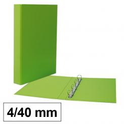 Carpeta Plus PP/C Folio  4 anillas 40 mm Verde Claro