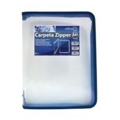 Carpeta Portadocumentos Office Box Zipper Con Cremallera 330X255Mm Azul