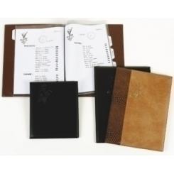 Carpeta Portamenus Iberplas Pvc 4º 6 Fundas Con Pestañas Idiomas Marron Con Cantoneras