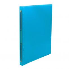 Carpeta PP Plus A4 4 anillas 16 mm Azul Traslúcido