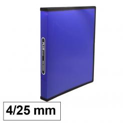 Carpeta PP Plus A4 4 anillas 25 mm Azul Rayado