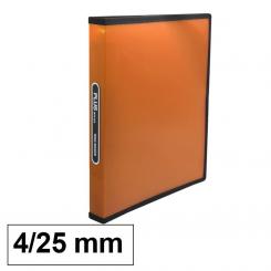 Carpeta PP Plus A4 4 anillas 25 mm Naranja Rayado