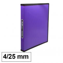 Carpeta PP Plus A4 4 anillas 25 mm Violeta Rayado