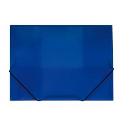 Carpeta PP Plus A4 con gomas y solapas Rayada Azul