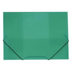 Carpeta PP Plus A4 con gomas y solapas Rayada Verde