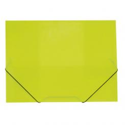 Carpeta PP Plus A4 con gomas y solapas Rayada Verde claro