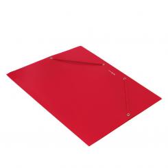 Carpeta PP Plus A4 con gomas y solapas Soft Rojo