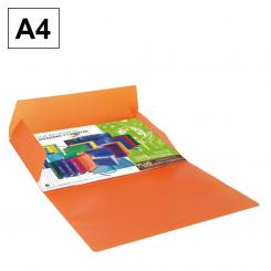 Carpeta PP Plus A4 con gomas y solapas Traslucida Naranja