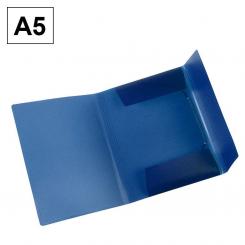 Carpeta PP Plus A5 con gomas y solapas Traslucida Azul