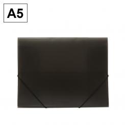 Carpeta PP Plus A5 con gomas y solapas Traslucida Humo