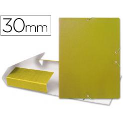 Carpeta proyectos LIDERPAPEL folio lomo 30mm carton gofrado amarilla
