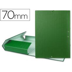 Carpeta proyectos LIDERPAPEL folio lomo 70mm carton forradoverde