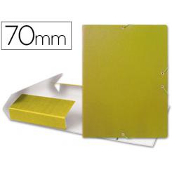 Carpeta proyectos LIDERPAPEL folio lomo 70mm carton gofrado amarilla