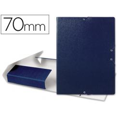 Carpeta proyectos LIDERPAPEL folio lomo 70mm carton gofrado azul