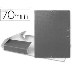 Carpeta proyectos LIDERPAPEL folio lomo 70mm carton gofrado gris