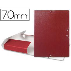 Carpeta proyectos LIDERPAPEL folio lomo 70mm carton gofrado roja