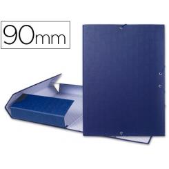 Carpeta proyectos LIDERPAPEL folio lomo 90mm carton forrado azul