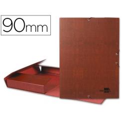 Carpeta proyectos LIDERPAPEL folio lomo 90mm carton forrado cuero