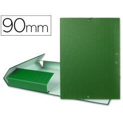 Carpeta proyectos LIDERPAPEL folio lomo 90mm carton forrado verde