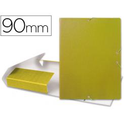 Carpeta proyectos LIDERPAPEL folio lomo 90mm carton gofrado amarilla