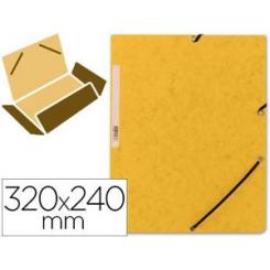 Carpeta Q-CONNECT gomas kf02166 carton simil-prespan solapas 320x243 mm amarilla