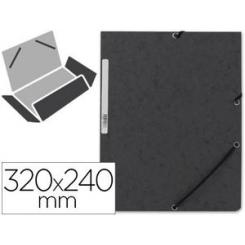 Carpeta Q-CONNECT gomas kf02169 carton simil-prespan solapas 320x243 mm negra