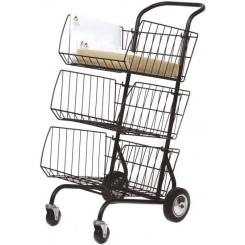 Carrito de correspondencia metálico Archivo 2000 con 3 cestas de 10 kg de capacidad cada una