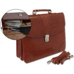 Cartera portadocumentos Q-CONNECT kf02610 con correa y dptos interiores marron