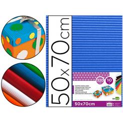 Carton ondulado LIDERPAPEL 50 x 70cm 320g/m2 azul