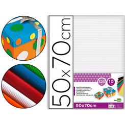 Carton ondulado LIDERPAPEL 50 x 70cm 320g/m2 blanco
