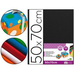 Carton ondulado LIDERPAPEL 50 x 70cm 320g/m2 negro
