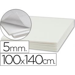 Carton pluma LIDERPAPEL blanco adhesivo 1 cara 100x140 cm espesor 5 mm