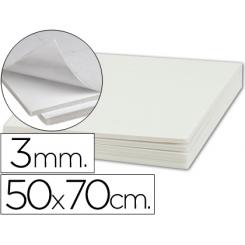 Carton pluma LIDERPAPEL blanco adhesivo 1 cara 50x70 cm espesor 3 mm
