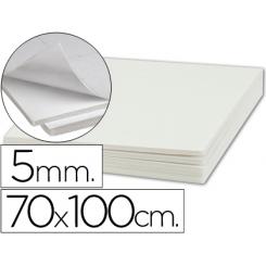 Carton pluma LIDERPAPEL blanco adhesivo 1 cara 70x100 cm espesor 5 mm