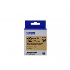 EPSON Cartucho de etiquetas de cinta satinada LK-4KBK negro/oro de 12 mm (5 m)